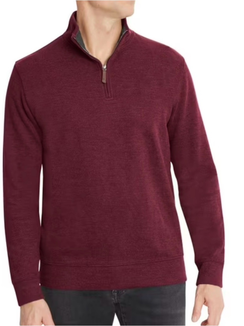 New lands end Men's Quarter-Zip Sweater in Burgundy